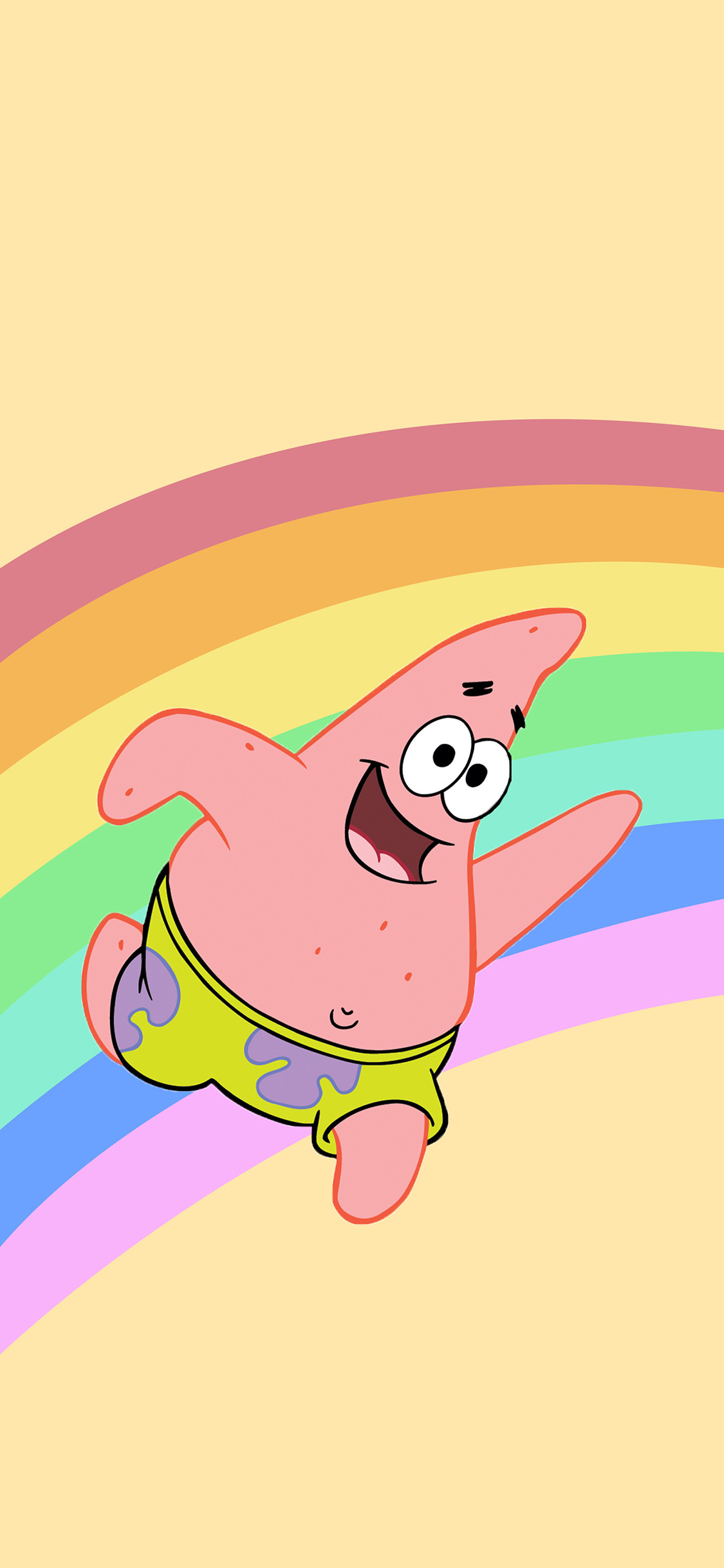 [2436×1125]动画 海绵宝宝 派大星 彩虹 苹果手机动漫壁纸图片
