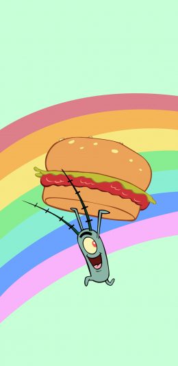 [2436x1125]动画 海绵宝宝 痞老板 蟹黄堡 苹果手机动漫壁纸图片