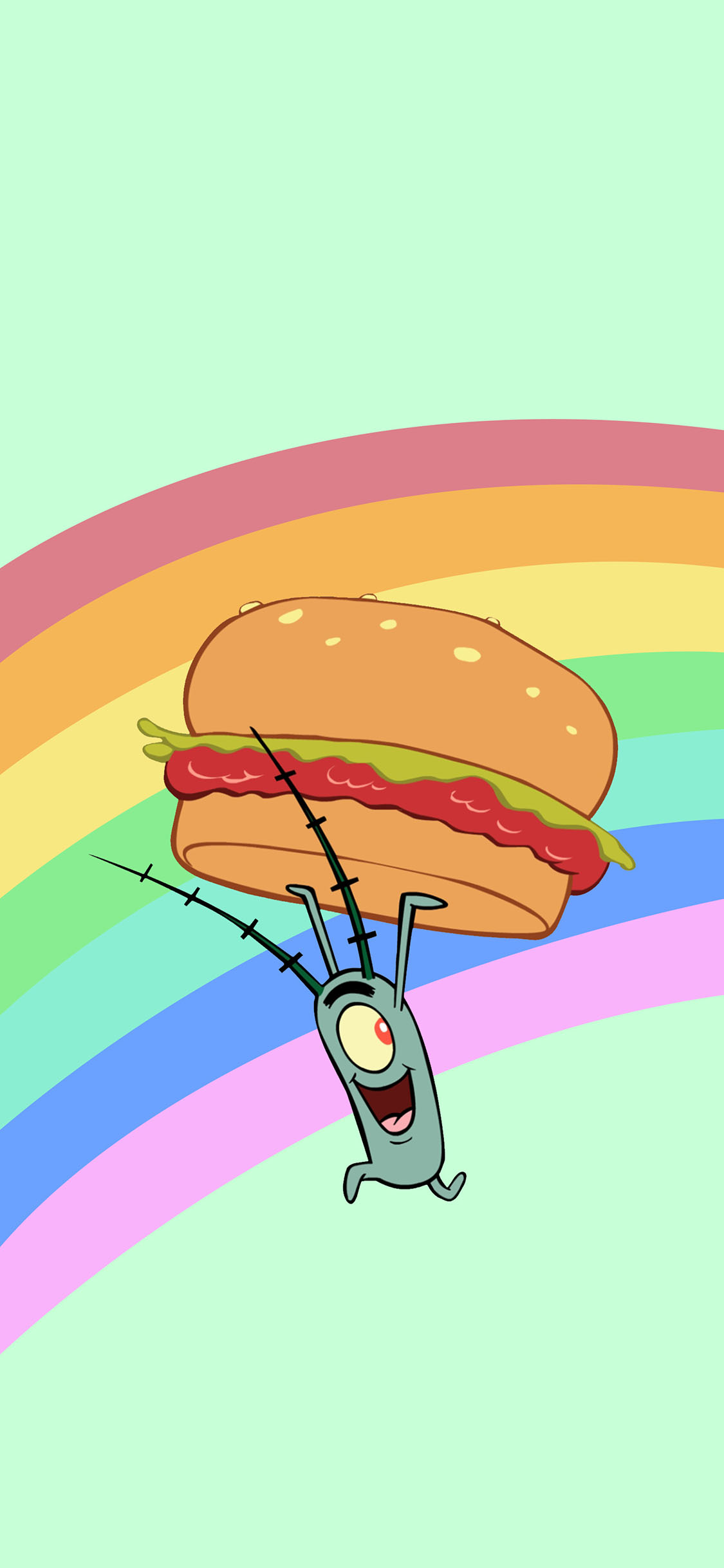 [2436×1125]动画 海绵宝宝 痞老板 蟹黄堡 苹果手机动漫壁纸图片