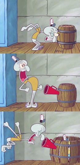 [2436x1125]动画 海绵宝宝 章鱼哥 苹果手机动漫壁纸图片