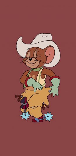 [2436x1125]动画 猫和老鼠 杰瑞鼠 Jerry 牛仔 苹果手机动漫壁纸图片