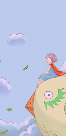[2436x1125]动画 童话 小王子 鸟 苹果手机动漫壁纸图片