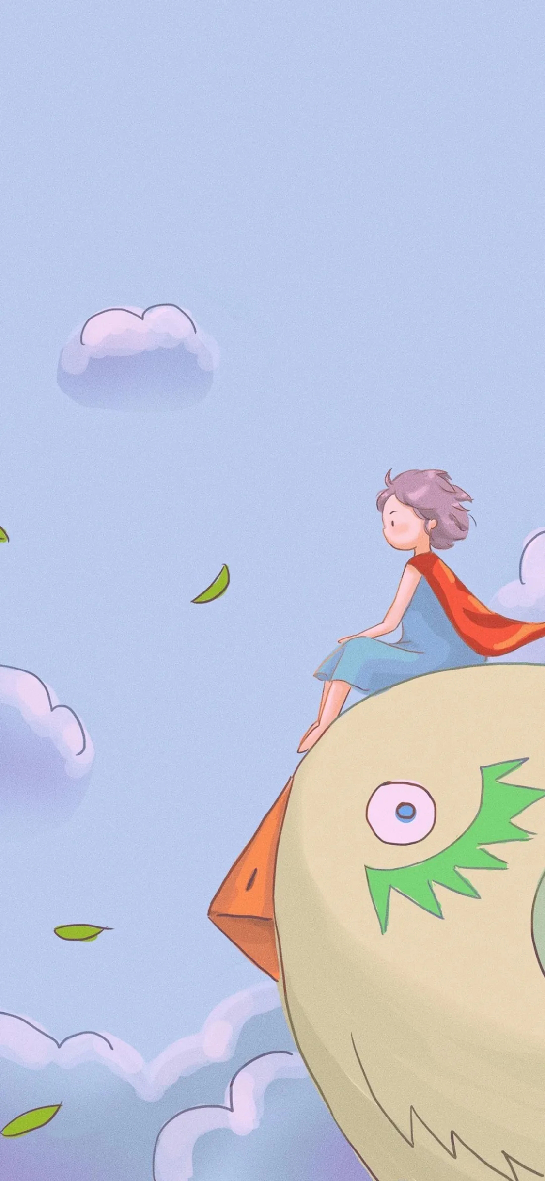 [2436×1125]动画 童话 小王子 鸟 苹果手机动漫壁纸图片