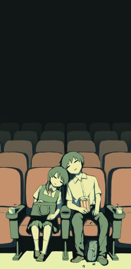 [2436x1125]动画 绘画 影院 青少年 瞌睡 苹果手机动漫壁纸图片