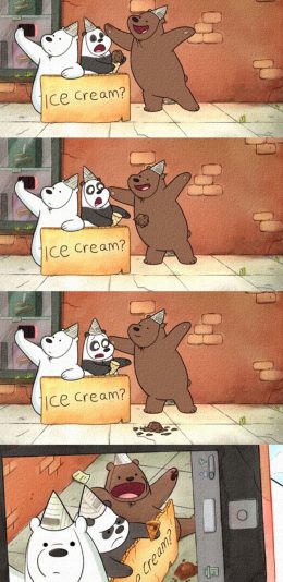 [2436x1125]动画 美国 咱们裸熊 自拍 苹果手机动漫壁纸图片