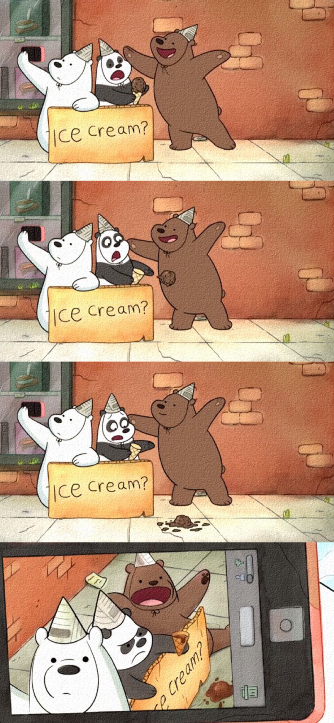 [2436×1125]动画 美国 咱们裸熊 自拍 苹果手机动漫壁纸图片