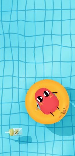 [2436x1125]动画 请吃红小豆吧 插画 泳池 苹果手机动漫壁纸图片