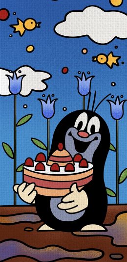 [2436x1125]动画 鼹鼠的故事 历险记 蛋糕 苹果手机动漫壁纸图片