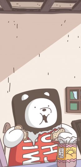 [2436x1125]动画片 咱们裸熊 白熊 北极熊 苹果手机动漫壁纸图片