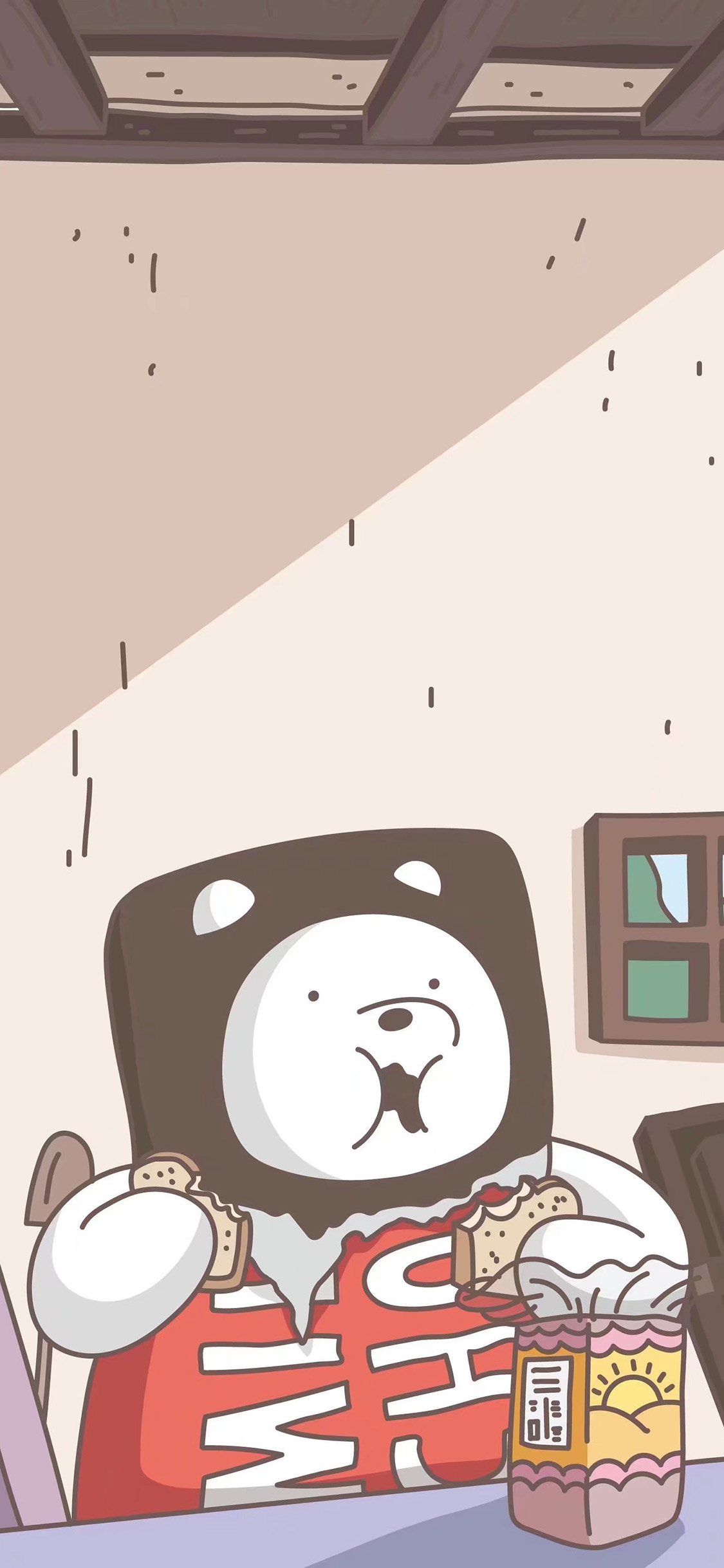 [2436×1125]动画片 咱们裸熊 白熊 北极熊 苹果手机动漫壁纸图片