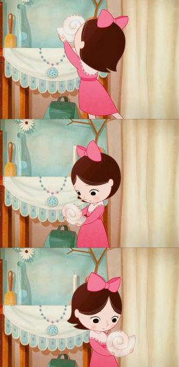 [2436x1125]动画片 海洋之歌 小女孩 苹果手机动漫壁纸图片