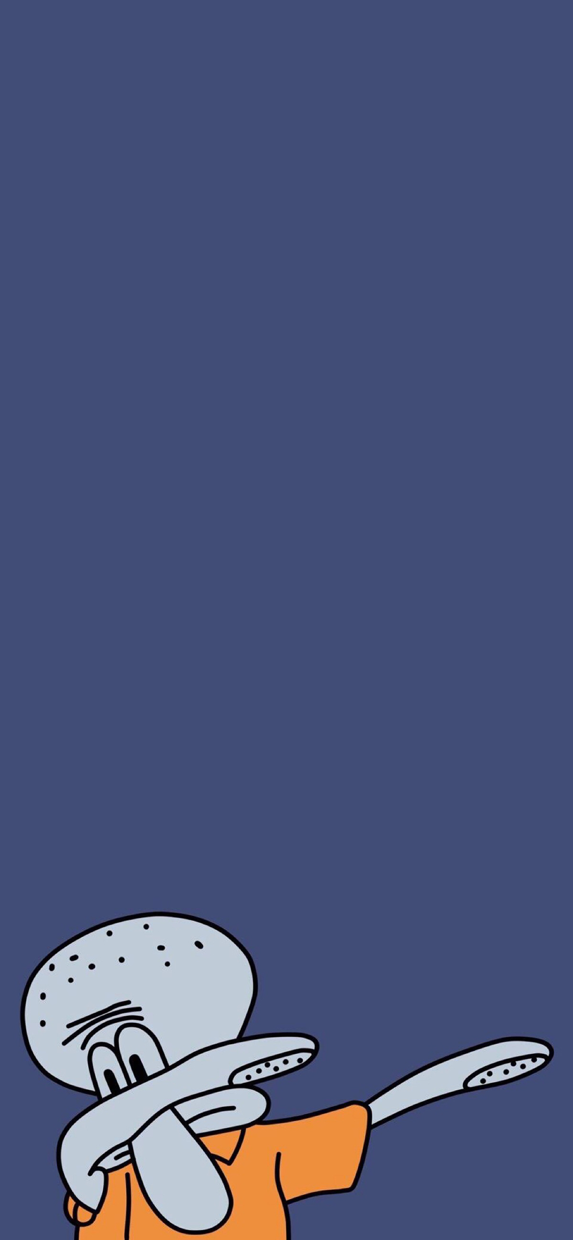 [2436×1125]动画片 海绵宝宝 章鱼哥 苹果手机动漫壁纸图片