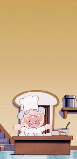 [2436x1125]动画片 面包超人 厨师 苹果手机动漫壁纸图片