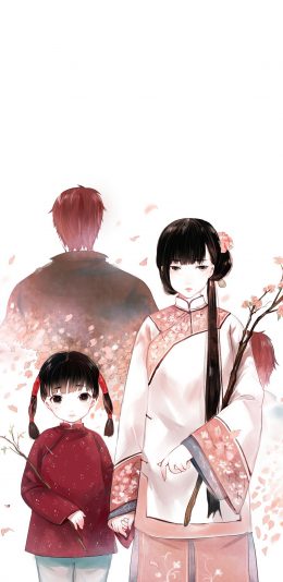 [2436x1125]南烟斋笔录 古风 女子 小女孩 苹果手机动漫壁纸图片