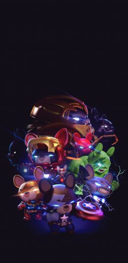 [2436x1125]卡通 cos 漫威 复仇者联盟 苹果手机动漫壁纸图片