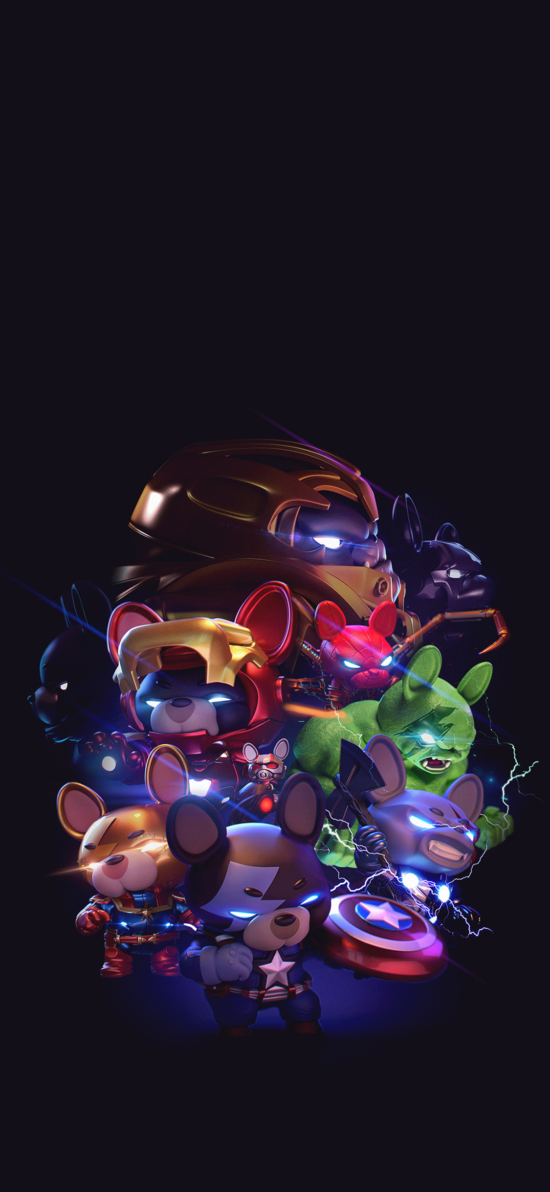 [2436×1125]卡通 cos 漫威 复仇者联盟 苹果手机动漫壁纸图片