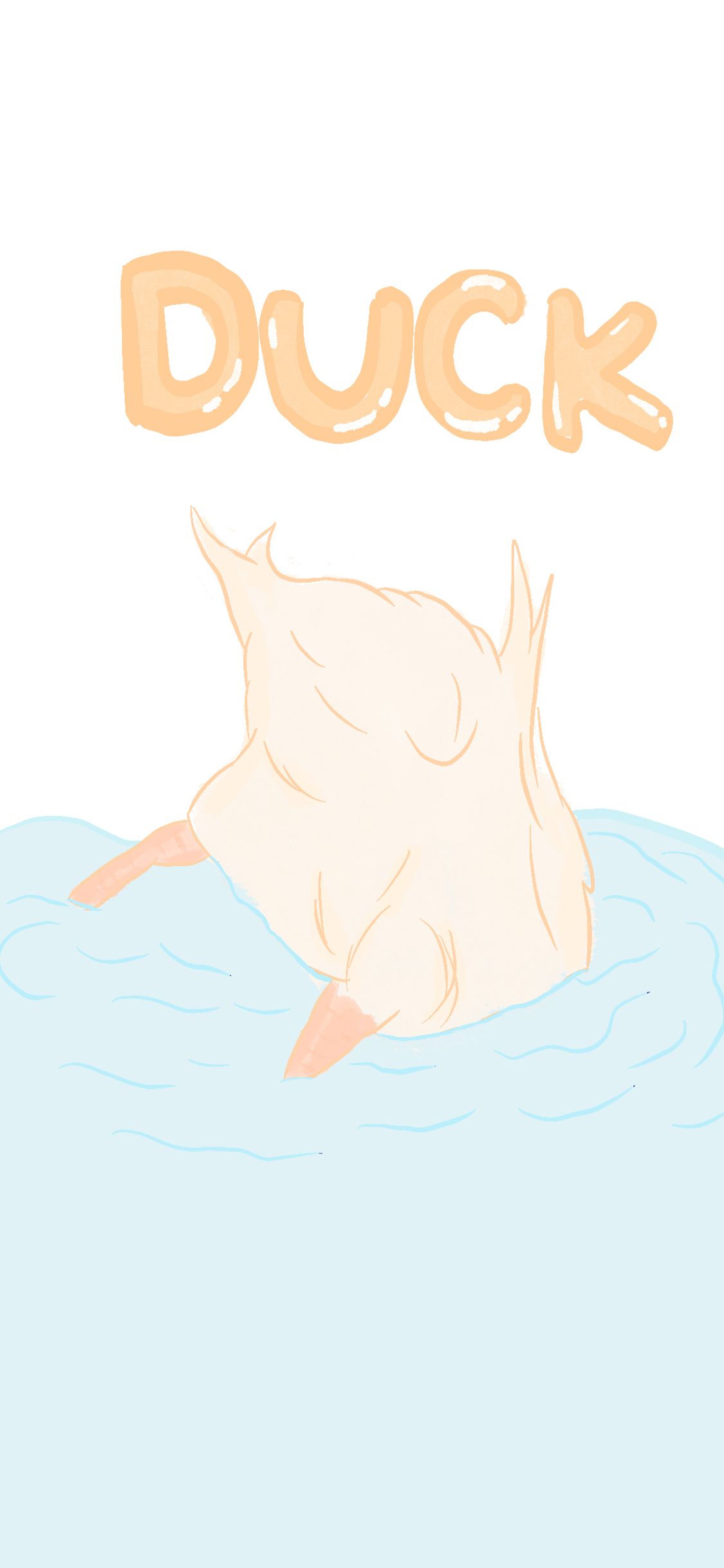 [2436×1125]卡通 duck 鸭子 潜水 苹果手机动漫壁纸图片