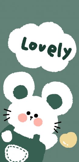 [2436x1125]卡通 lovey 老鼠 插画 苹果手机动漫壁纸图片