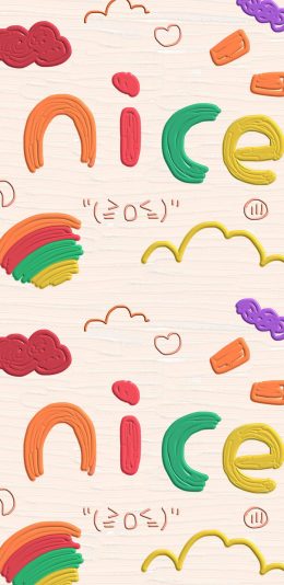 [2436x1125]卡通 nice 色彩 彩虹 苹果手机动漫壁纸图片