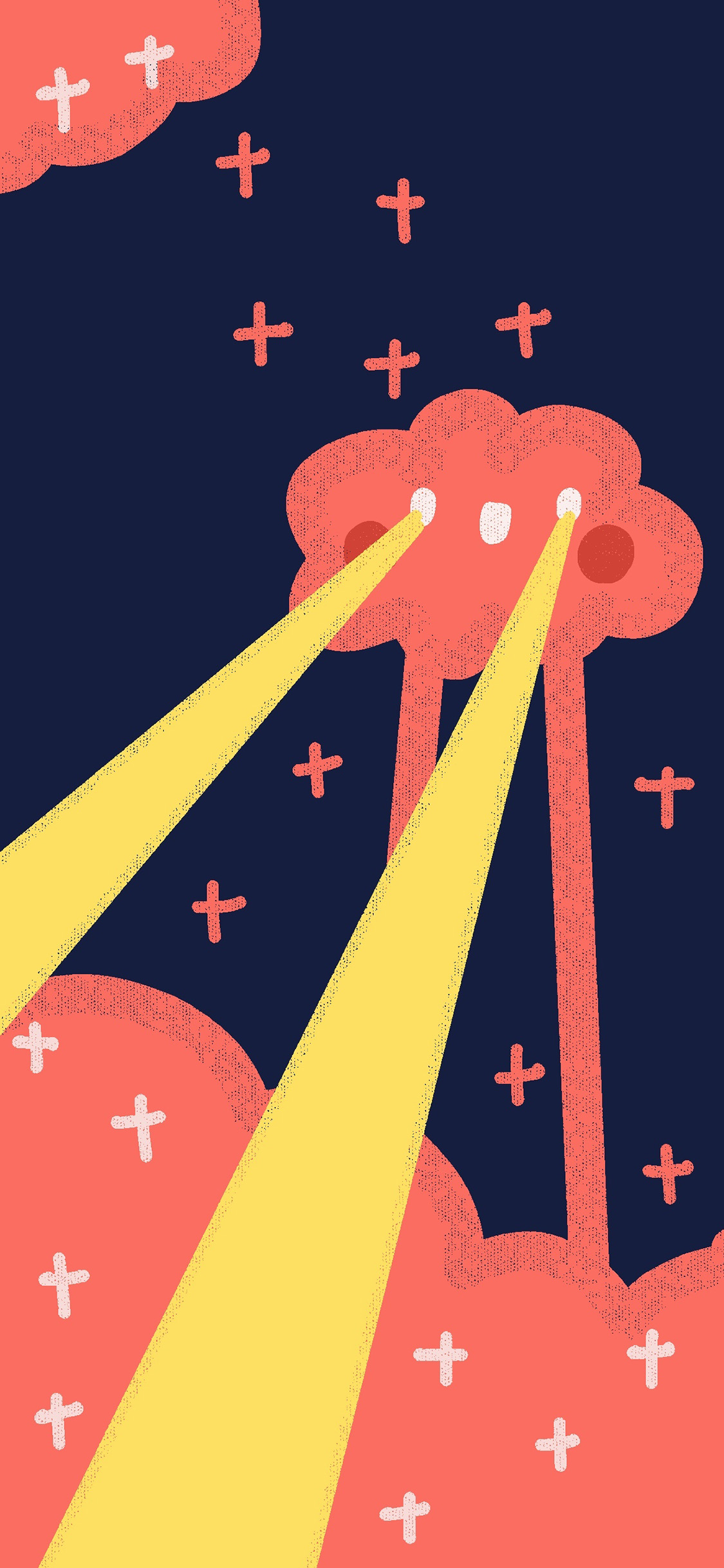 [2436×1125]卡通 云朵 粉色 激光 苹果手机动漫壁纸图片