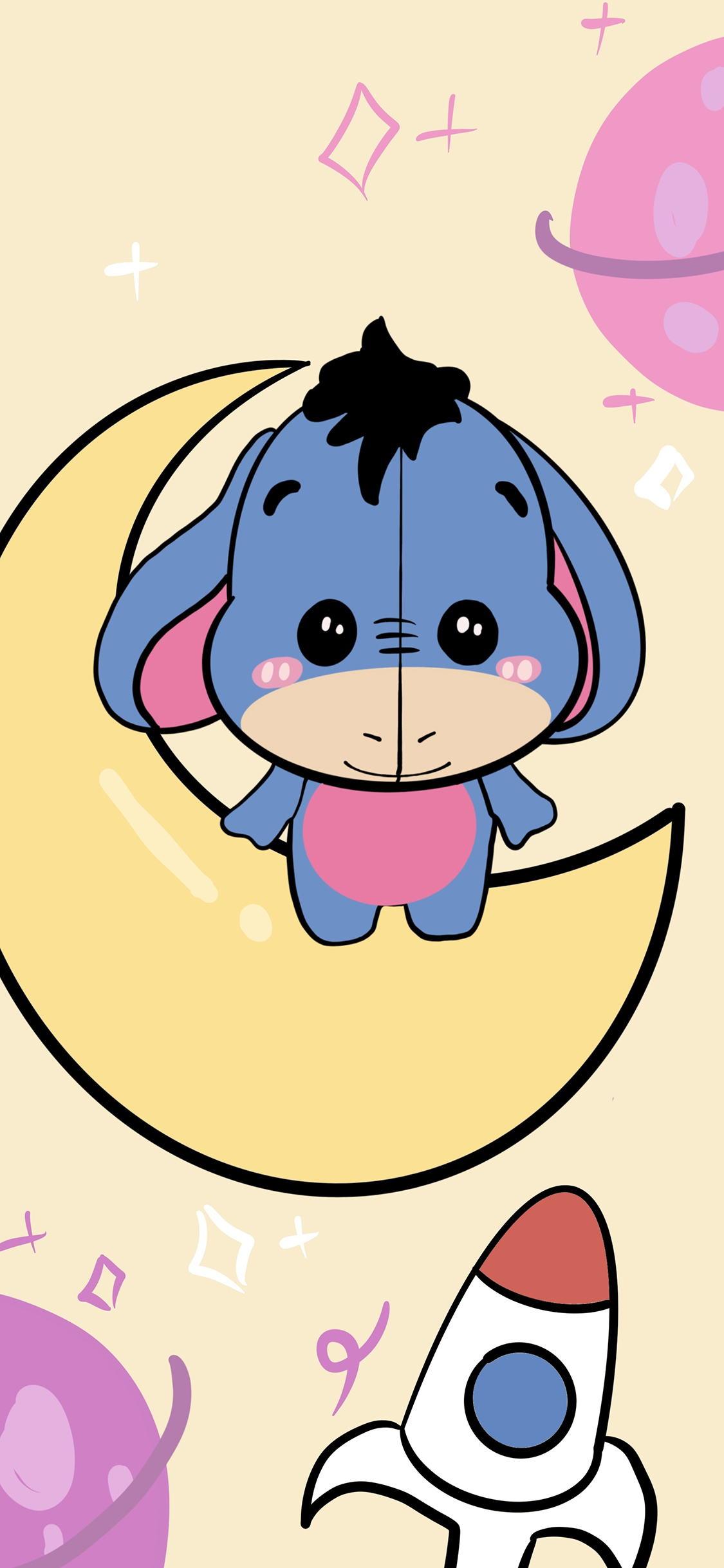 [2436×1125]卡通 伊尔驴 小熊维尼 苹果手机动漫壁纸图片