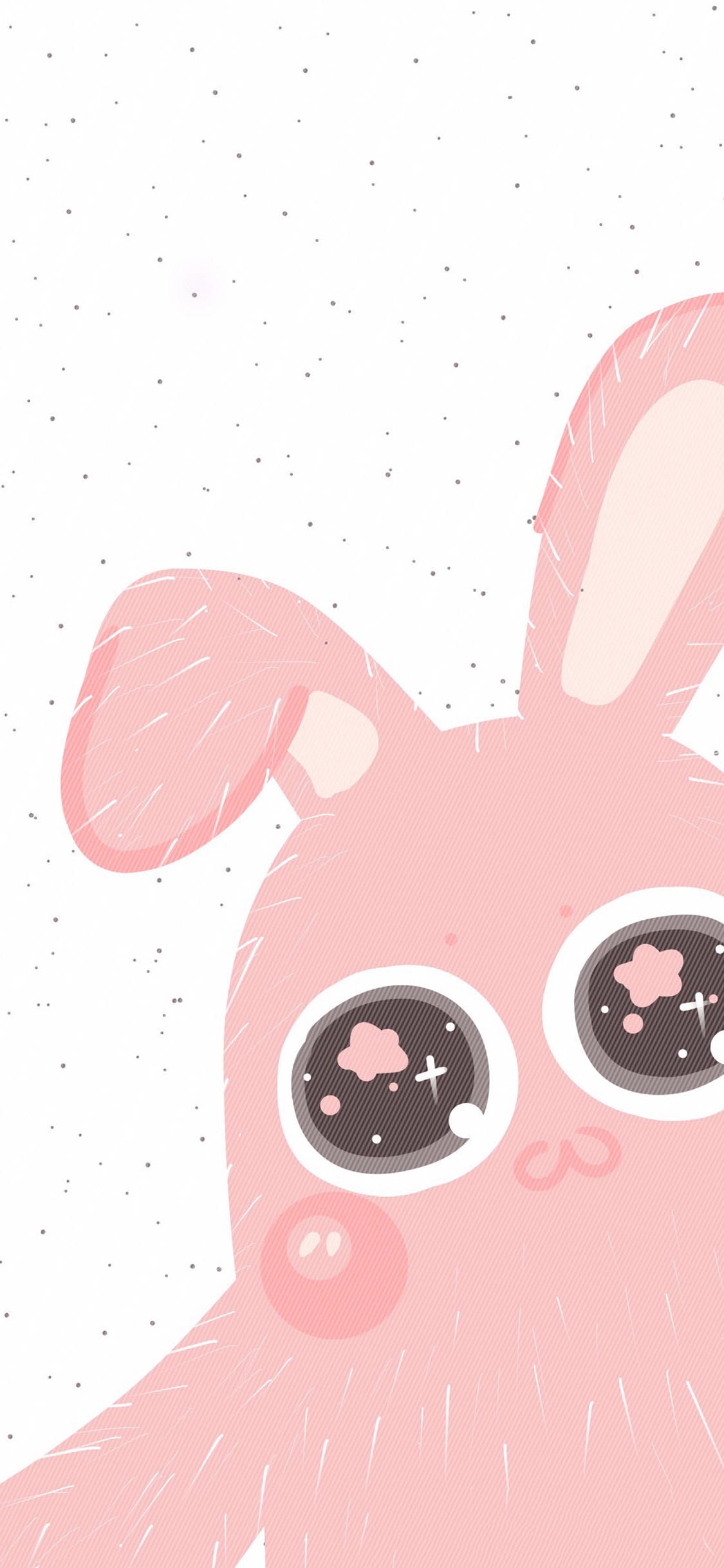 [2436×1125]卡通 兔兔粉色 可爱（取自微博：美少女队长小阿兔） 苹果手机动漫壁纸图片