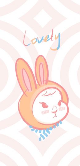 [2436x1125]卡通 兔子 可爱 lovely 苹果手机动漫壁纸图片