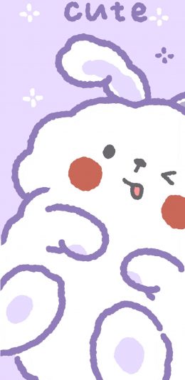 [2436x1125]卡通 兔子 大白兔 可爱 cute 苹果手机动漫壁纸图片