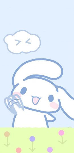 [2436x1125]卡通 兔子 简笔 可爱 苹果手机动漫壁纸图片