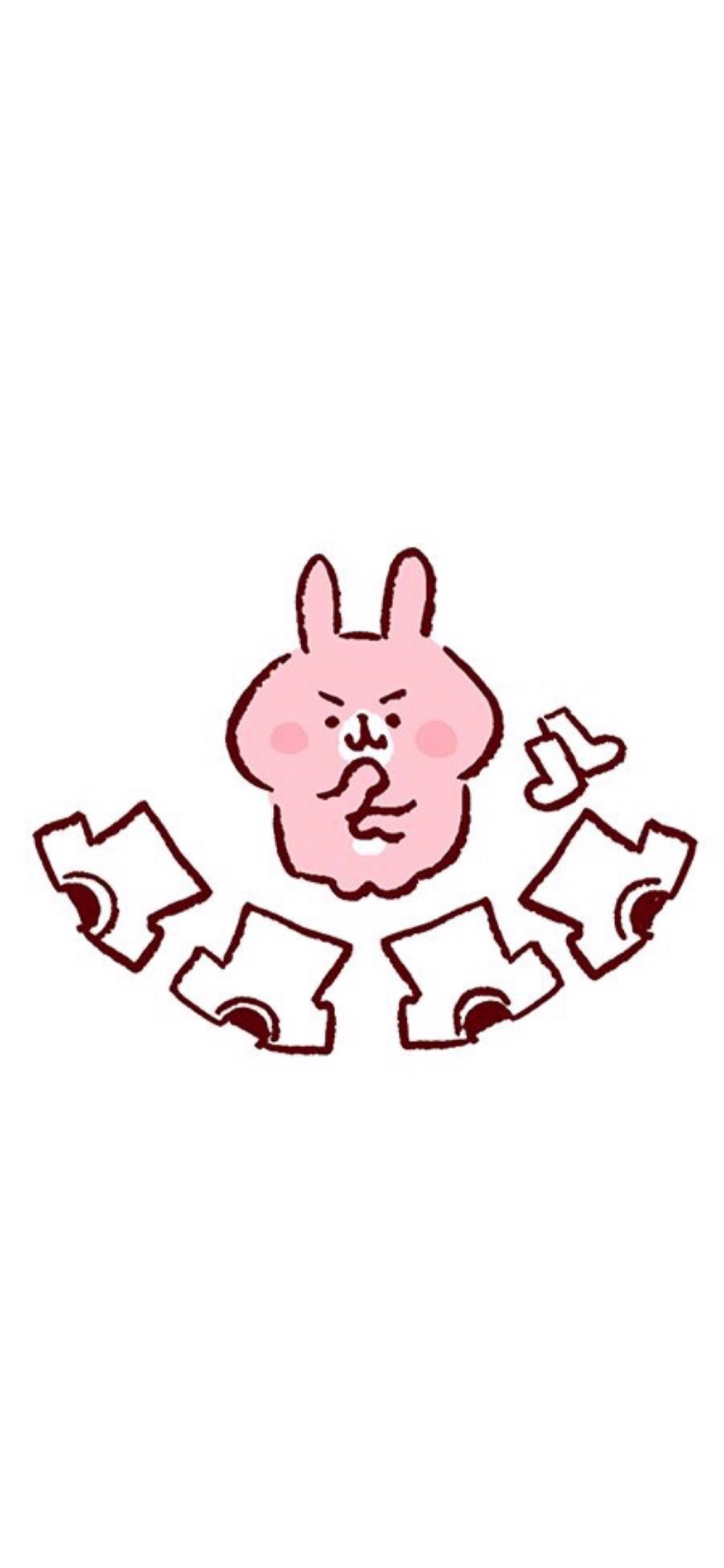 [2436×1125]卡通 兔子 粉色 衣服 苹果手机动漫壁纸图片
