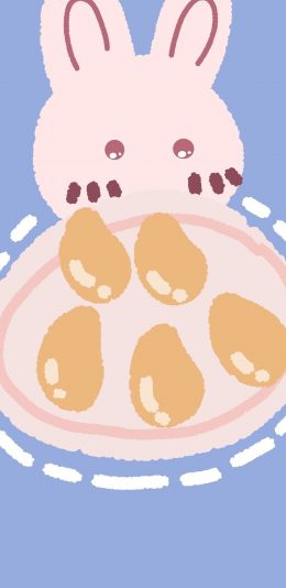 [2436x1125]卡通 兔子 芒果 可爱 苹果手机动漫壁纸图片