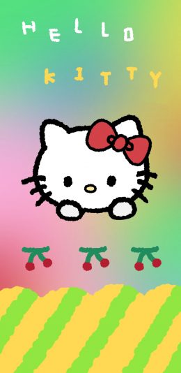 [2436x1125]卡通 凯蒂猫 Hello Kitty 苹果手机动漫壁纸图片
