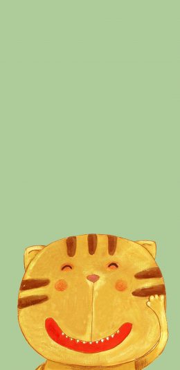 [2436x1125]卡通 创意 老虎 可爱 苹果手机动漫壁纸图片