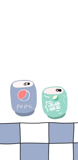 [2436x1125]卡通 可乐 雪碧 汽水 苹果手机动漫壁纸图片