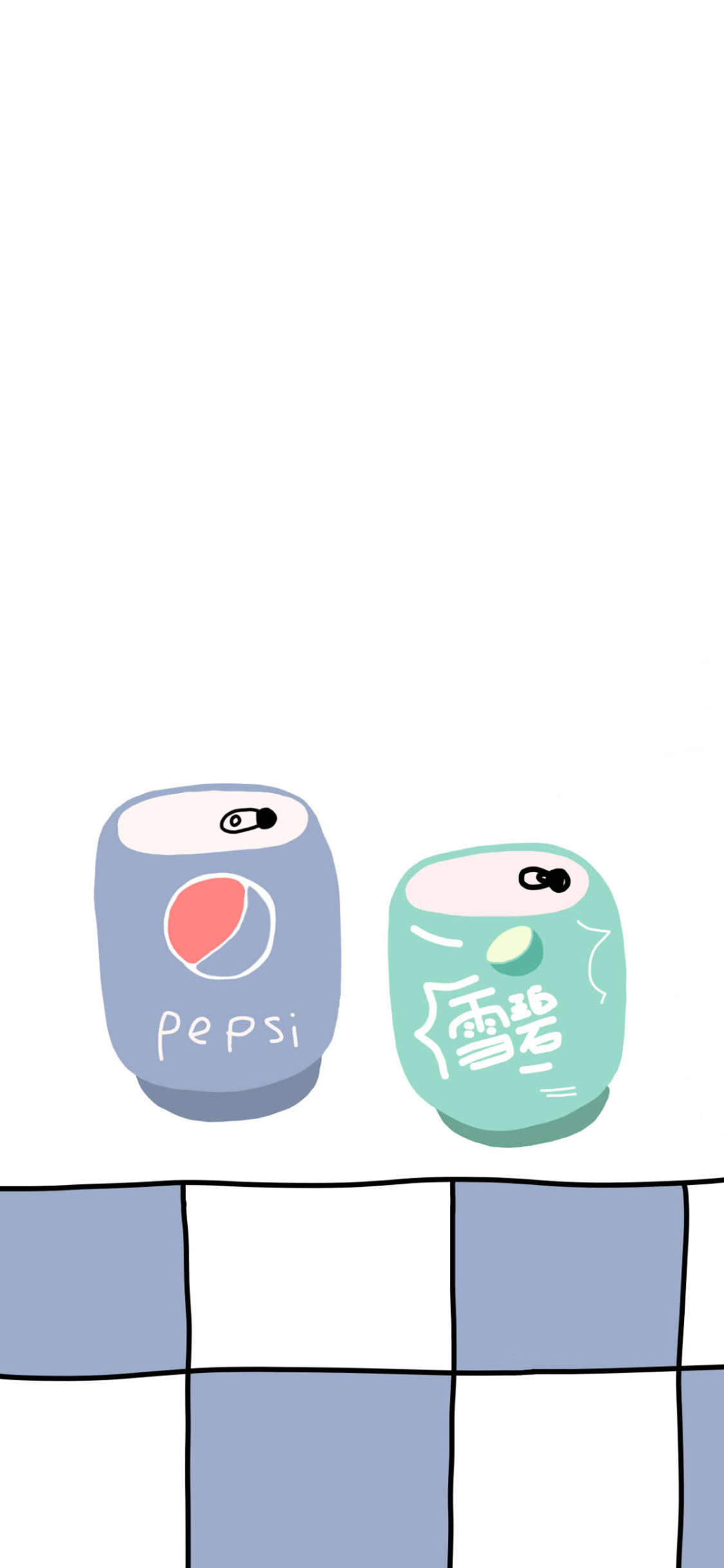 [2436×1125]卡通 可乐 雪碧 汽水 苹果手机动漫壁纸图片