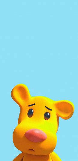 [2436x1125]卡通 可爱 歪头 简约 苹果手机动漫壁纸图片