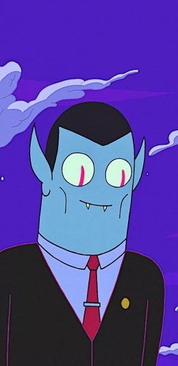 [2436x1125]卡通 吸血鬼 尖牙 怪诞 苹果手机动漫壁纸图片