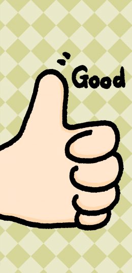 [2436x1125]卡通 大拇指 表扬 good 苹果手机动漫壁纸图片