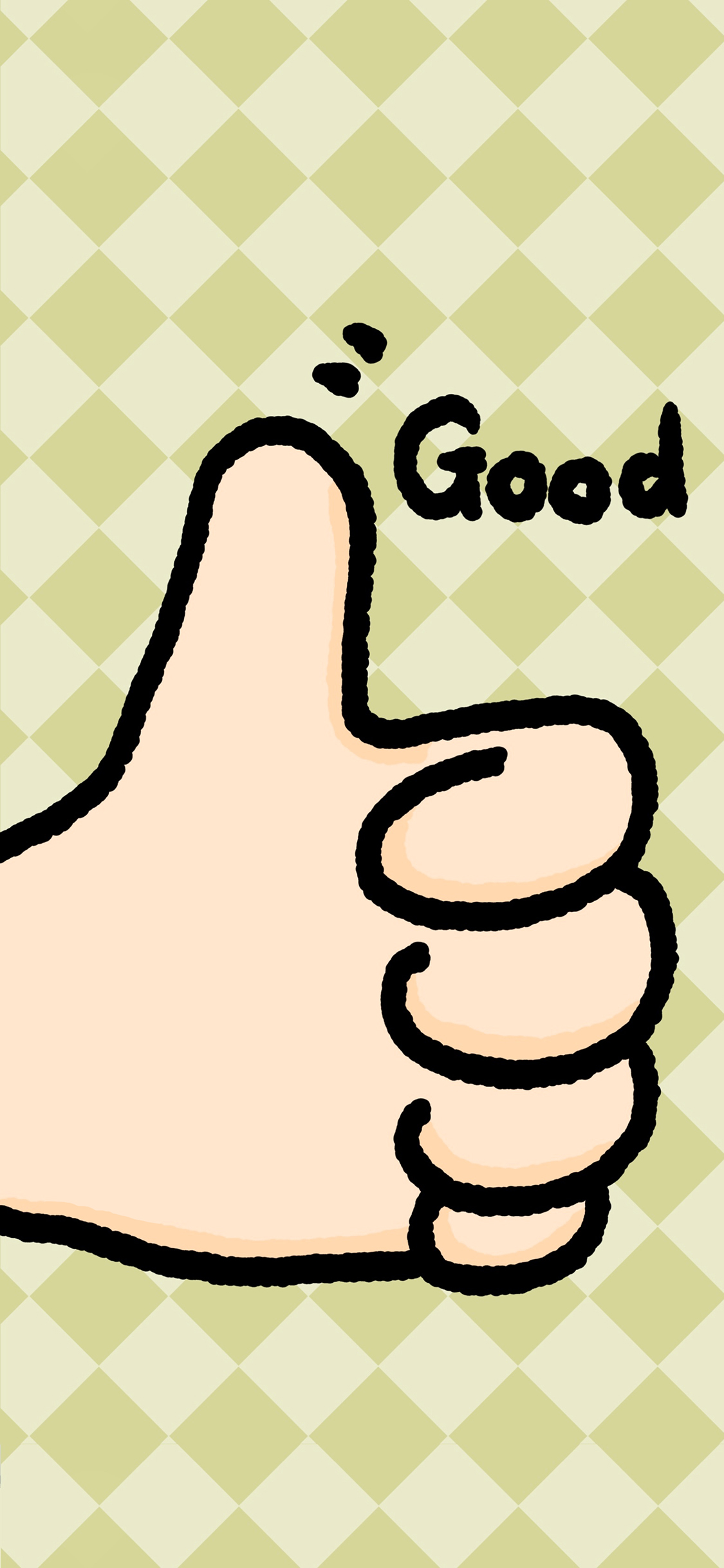 [2436×1125]卡通 大拇指 表扬 good 苹果手机动漫壁纸图片