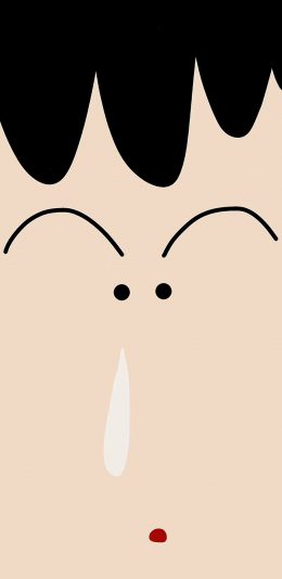 [2436x1125]卡通 大脸 表情 流鼻涕 苹果手机动漫壁纸图片