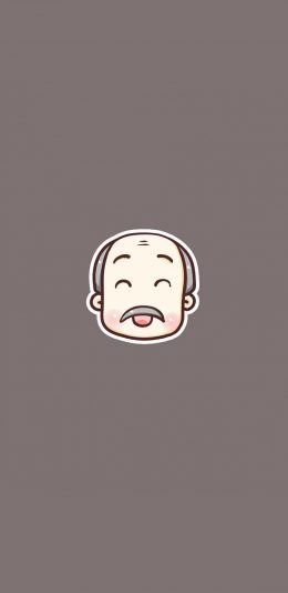 [2436x1125]卡通 头像 老爷爷 简约 苹果手机动漫壁纸图片