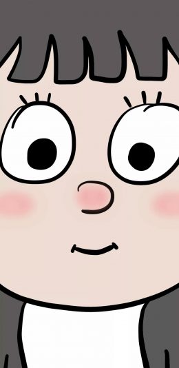 [2436x1125]卡通 女孩 大眼睛 全屏 苹果手机动漫壁纸图片