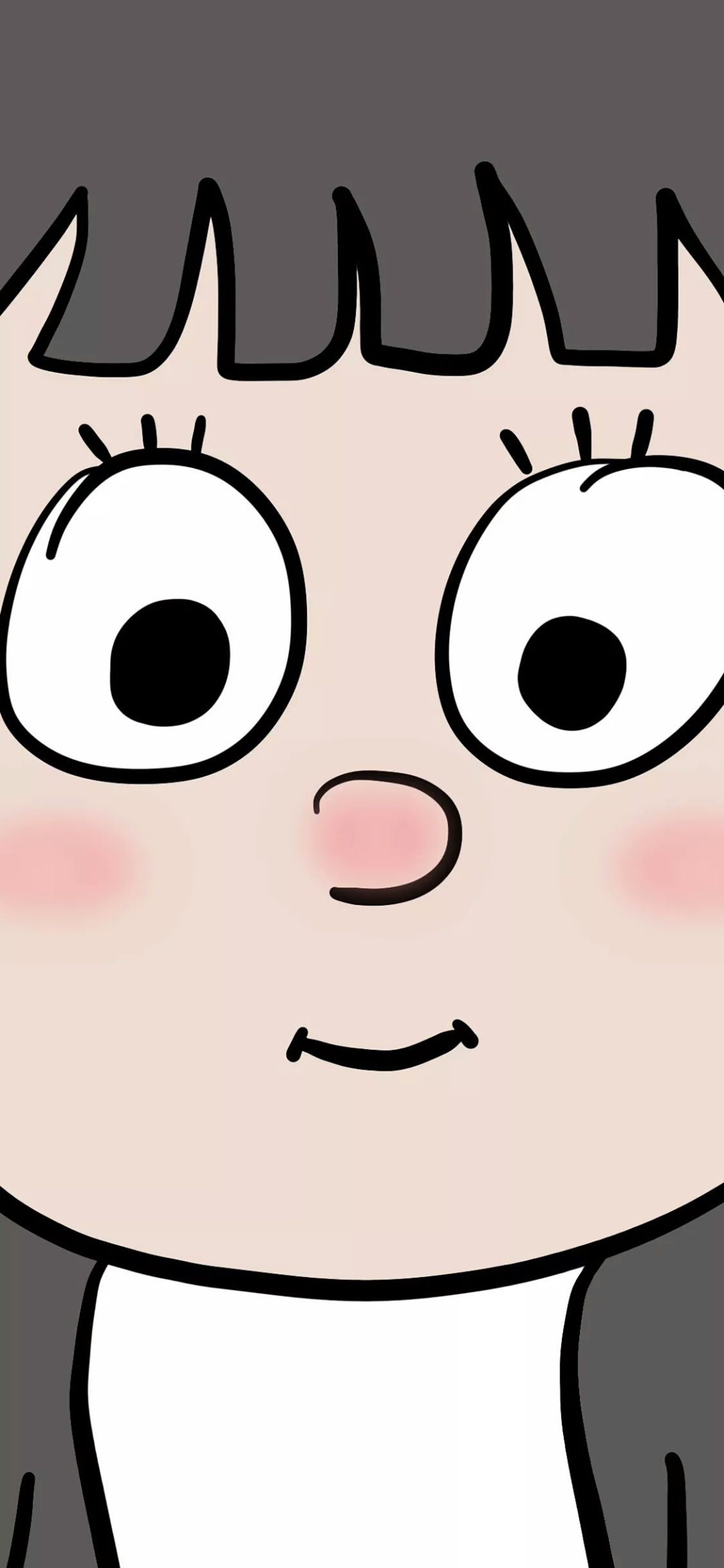 [2436×1125]卡通 女孩 大眼睛 全屏 苹果手机动漫壁纸图片