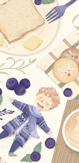 [2436x1125]卡通 家居 男孩 趣味 苹果手机动漫壁纸图片