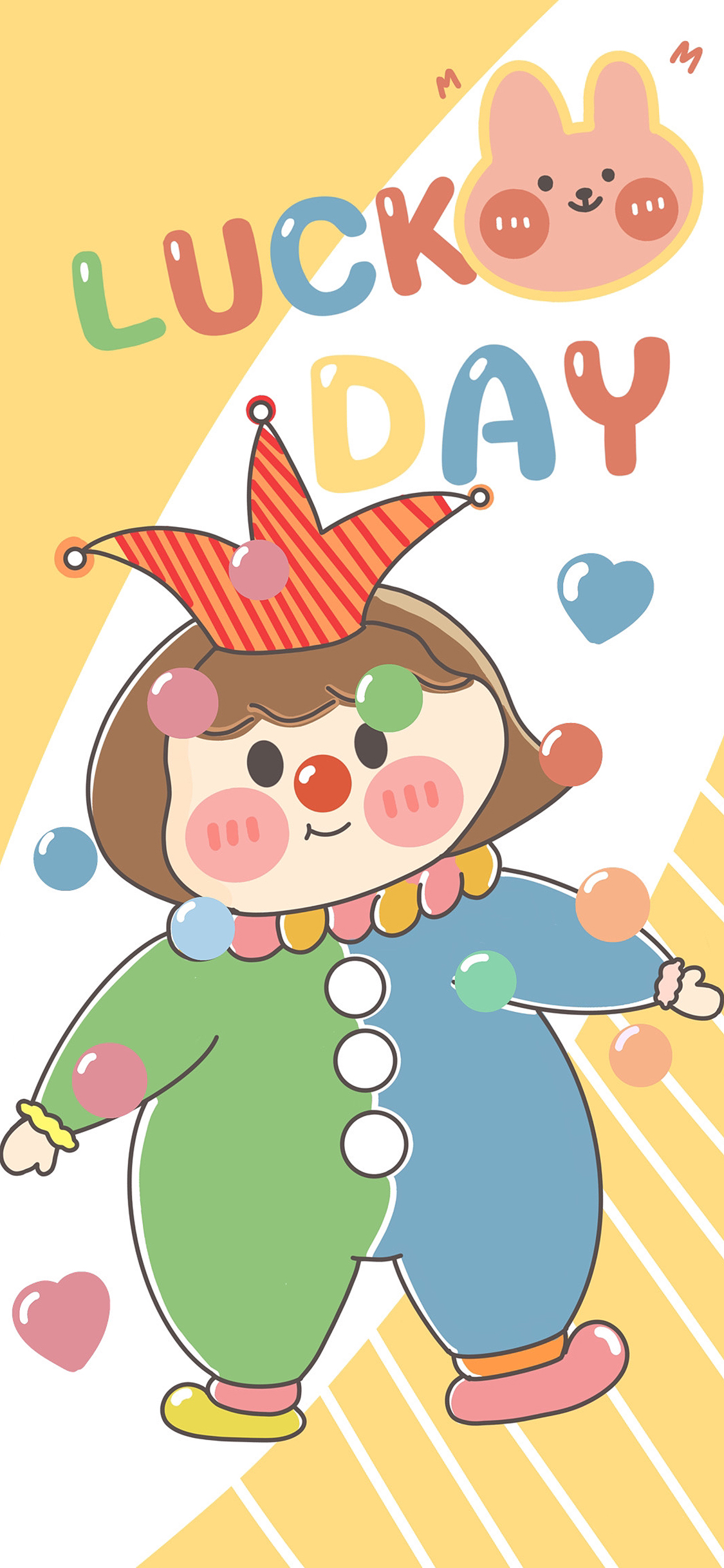 [2436×1125]卡通 小丑 lucky day 苹果手机动漫壁纸图片