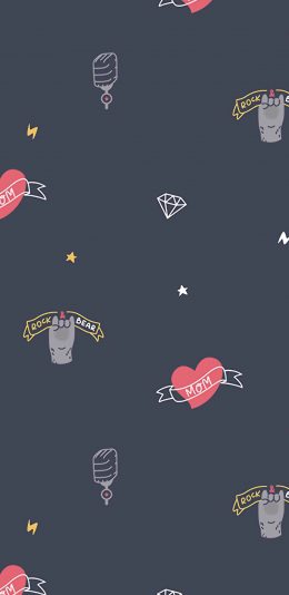 [2436x1125]卡通 小图案 平铺 苹果手机动漫壁纸图片