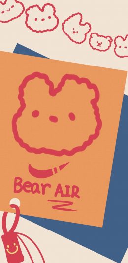 [2436x1125]卡通 小熊 Nike Bear Air 苹果手机动漫壁纸图片