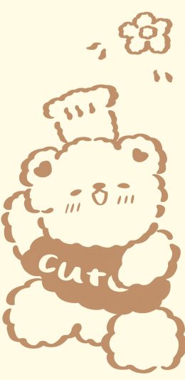 [2436x1125]卡通 小熊 cute 可爱 苹果手机动漫壁纸图片