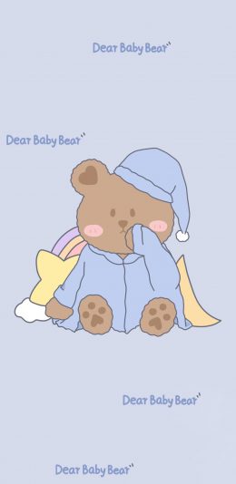 [2436x1125]卡通 小熊 dear baby bear 苹果手机动漫壁纸图片
