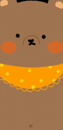 [2436x1125]卡通 小熊 围巾 可爱 苹果手机动漫壁纸图片